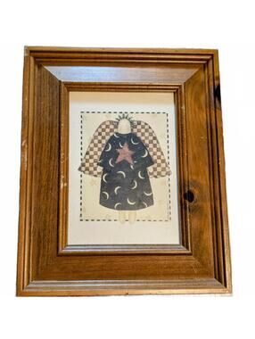 Debbie Mumm Primitive Folk Art Angel Framed Print